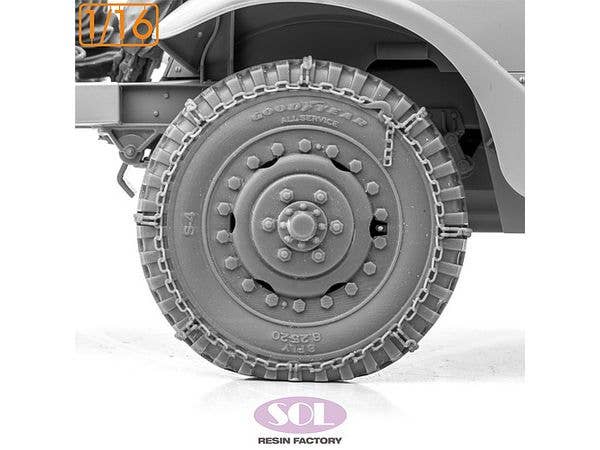 WWII US M3A1 Half-Track Weighted Wheels with Anti-slip Chain (for Andy's Hobby Kits)