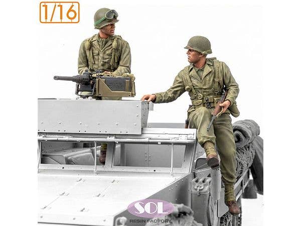 WWII US Machine Gunner & M2 .50 Cal Set for M3A1 Halftrack (2pcs)