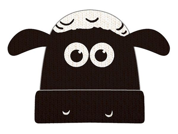 Kids Knit Cap Shaun the Sheep Shaun Face