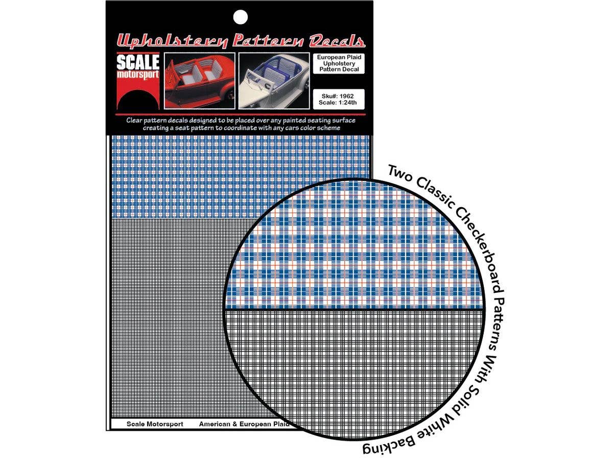 American & Euro Plaid Upholstery Decal SKU #1962