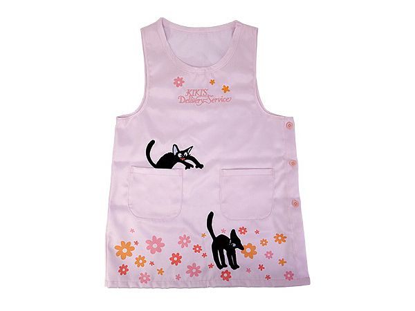 Kiki's Delivery Service: V-8091 Japanese-Style Apron Jiji Flower Pattern Ladies' M-L