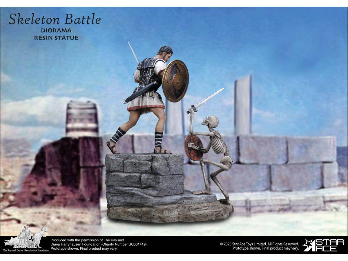 Skeleton Battle Diorama Resin Statue