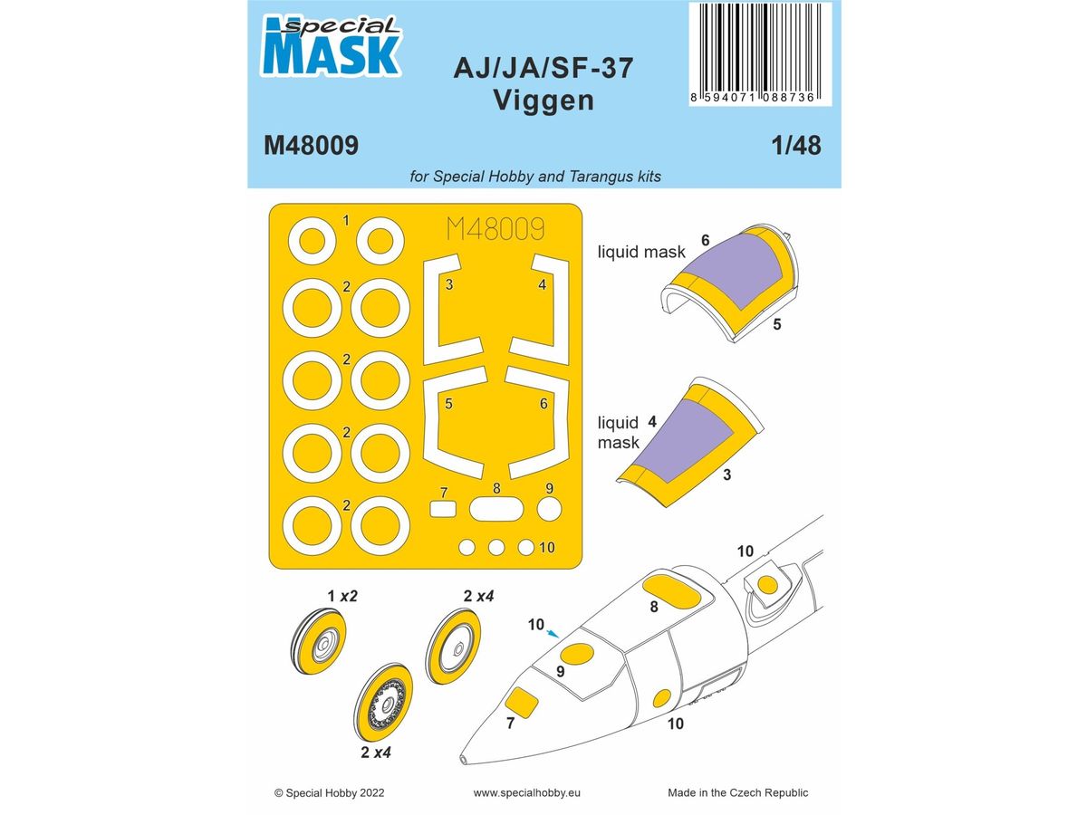 AJ/JA/SF-37 Viggen MASK (for Special Hobby)