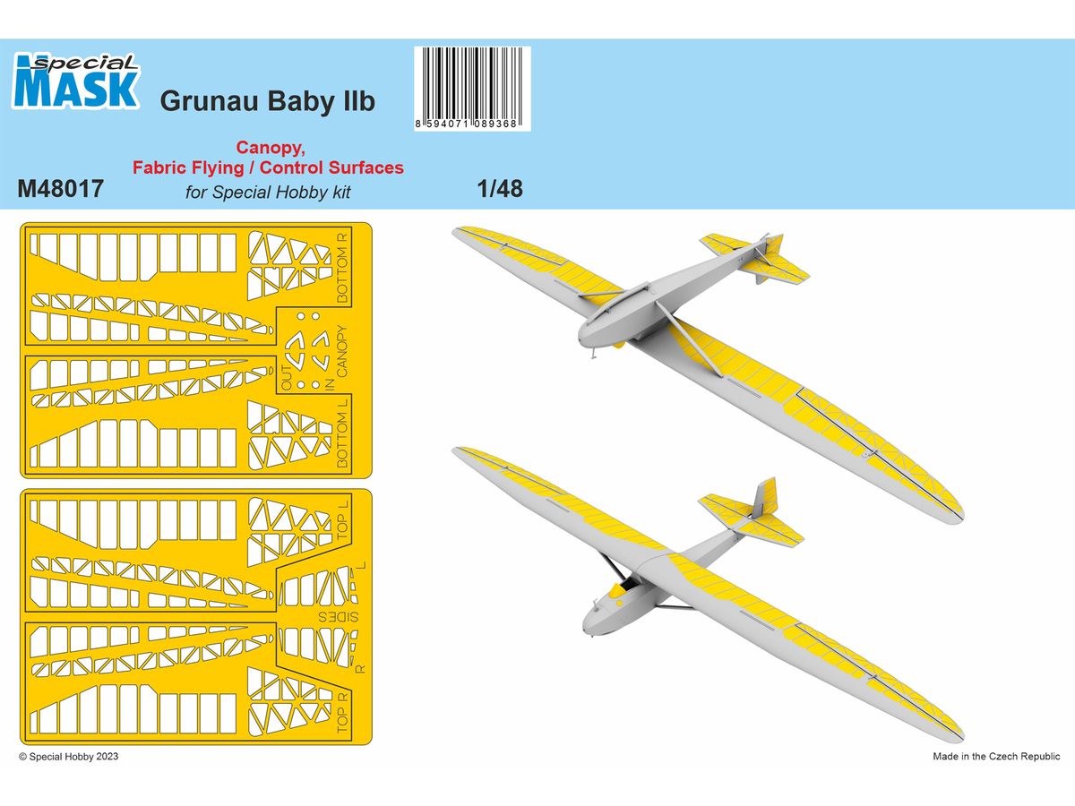 Grunau Baby IIB Mask Canopy, Fabric Flying / Control Surfaces