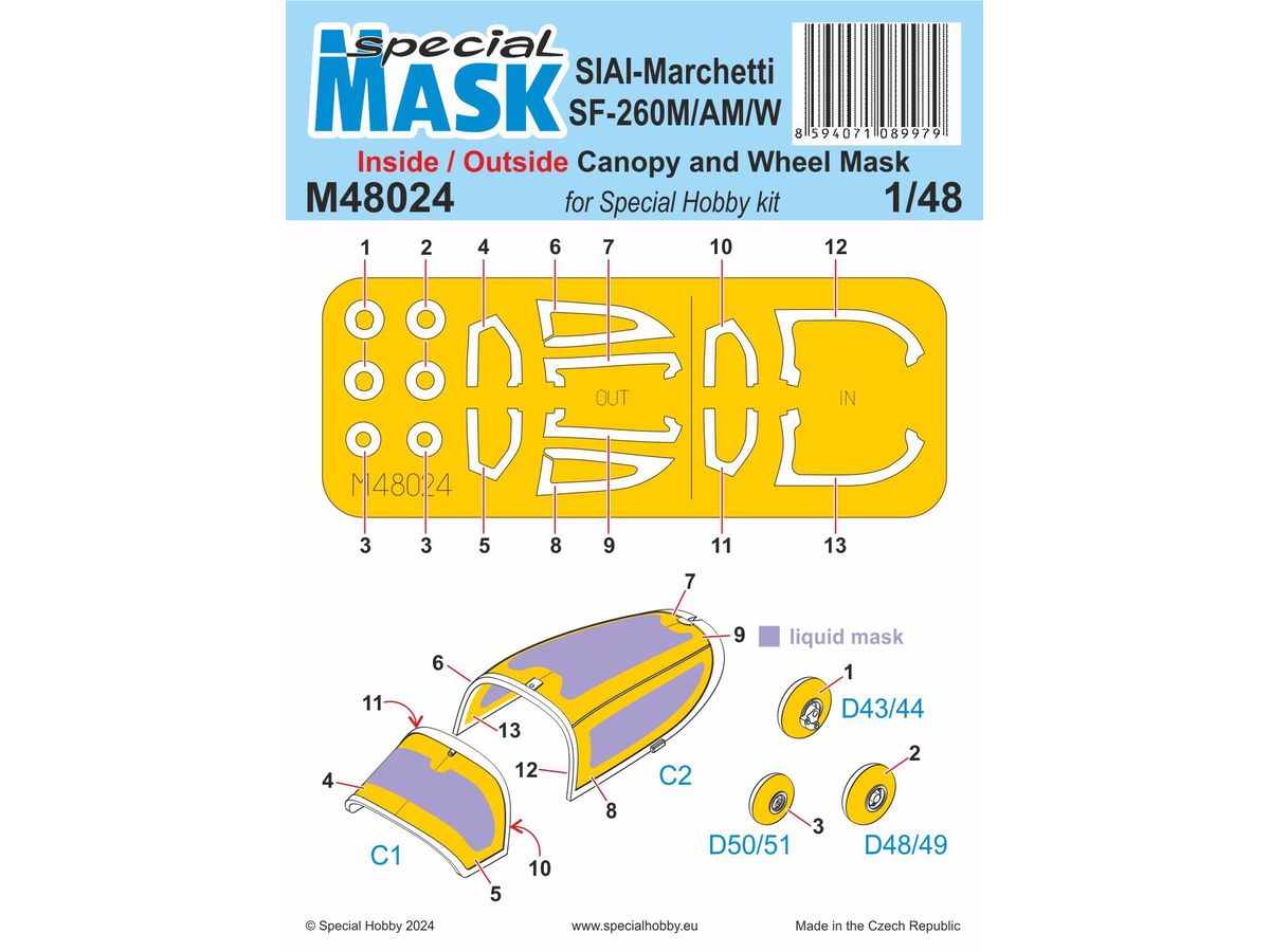 SIAI-Marchetti SF-260M/AM/W INSIDE/OUTSIDE MASK