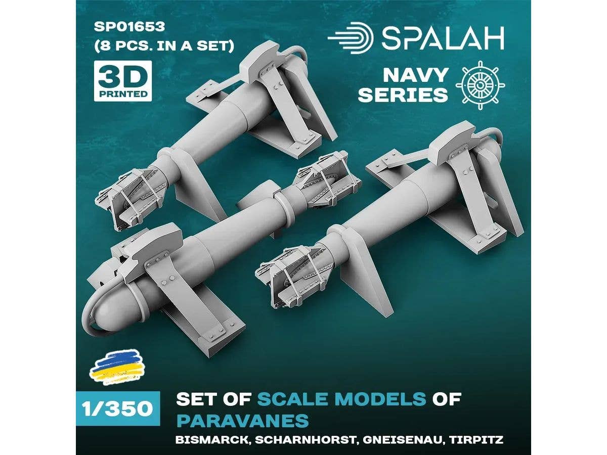 Set of scale models Paravanes for Bismark, Scharnhorst, Gneisenau, Tirpitz, (8 pcs.).
