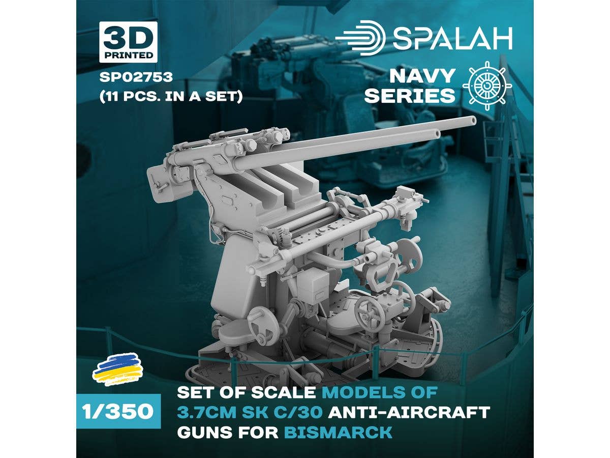 3.7 cm SK C/30 anti-aircraft guns for Bismarck (11 pcs.)