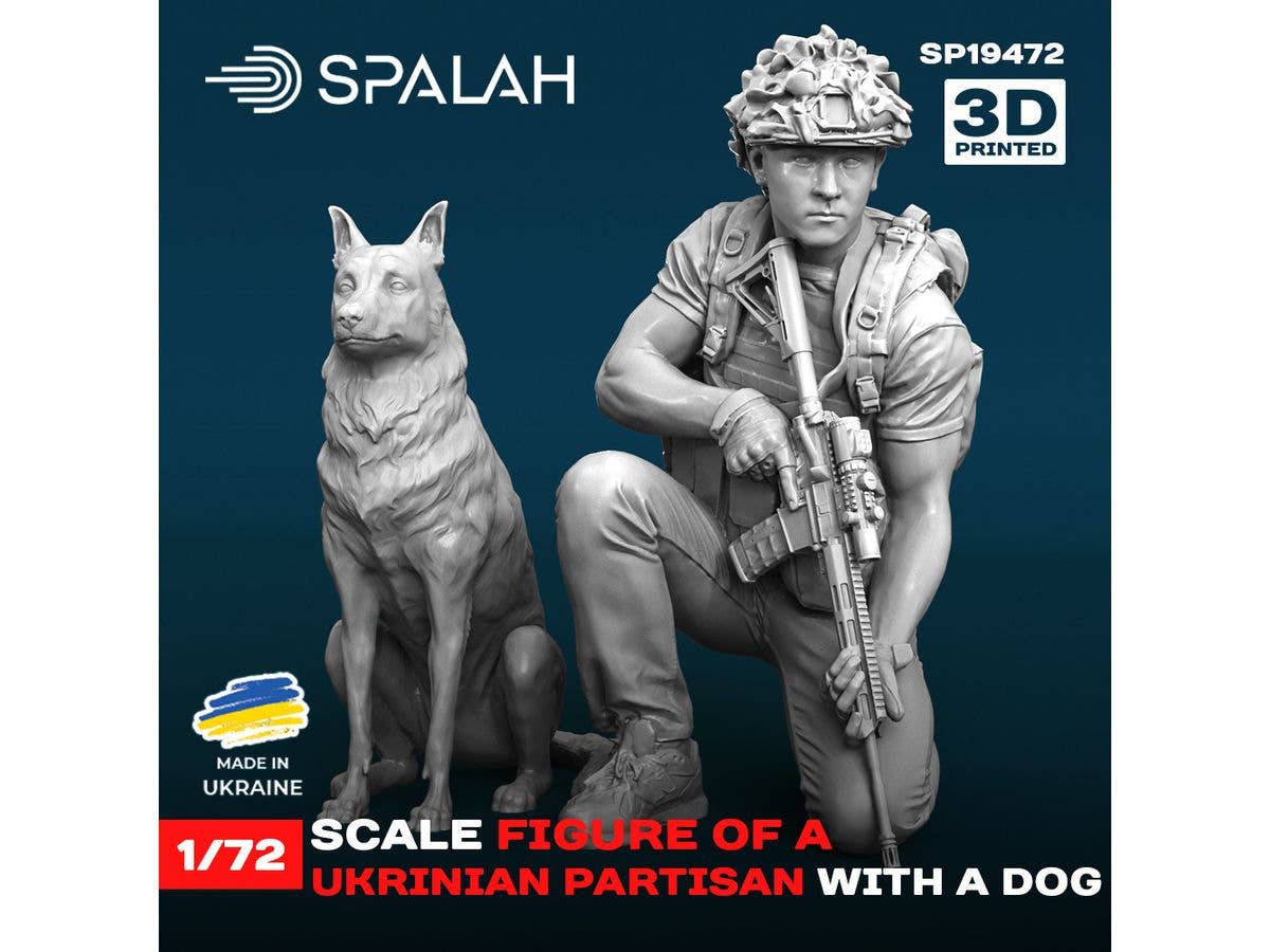 Figure Ukraininan partisan with a dog