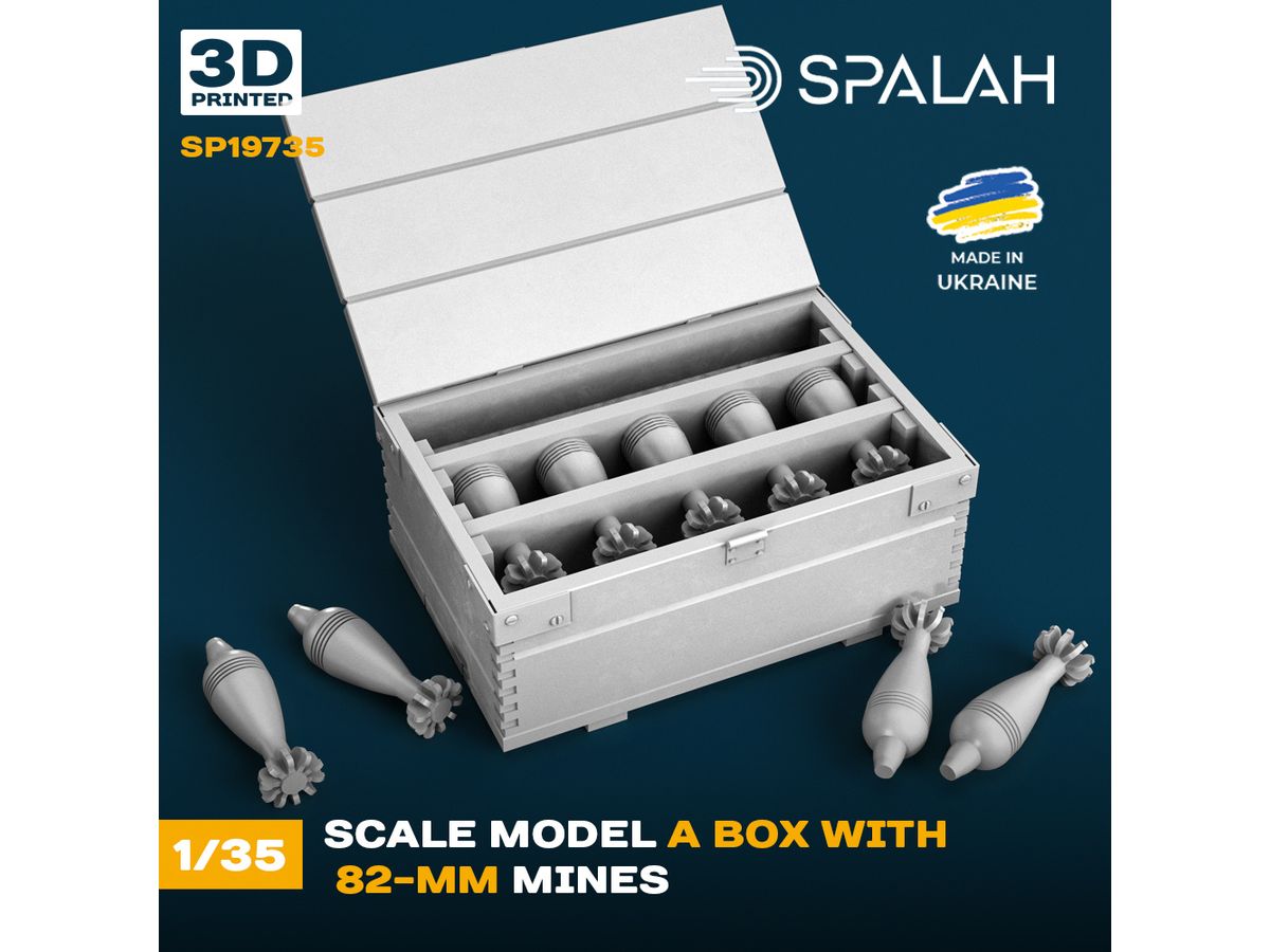 Set of scale models A box with 82-mm mines