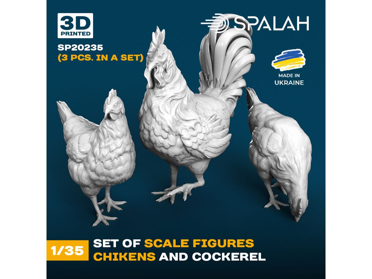 Set of figures Chikens and cockerel