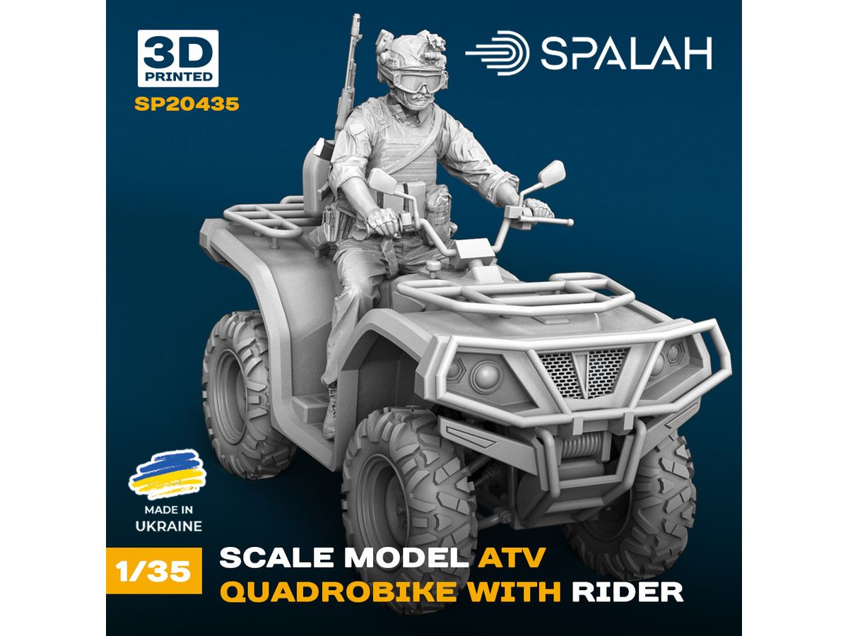 Set of model and figure ATV Quadrobike with rider