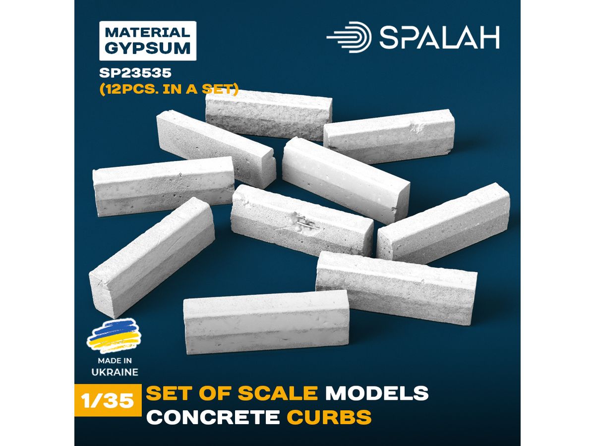 Set of scale models Concrete curbs, (12 pcs)
