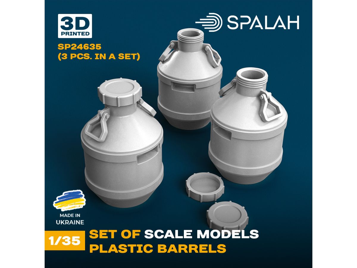 Set of scale models Plastic barrels, (3 pcs)
