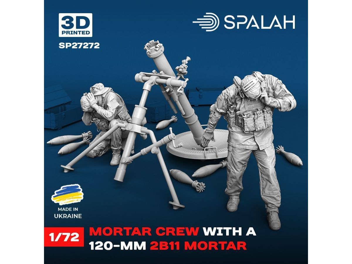 Mortar crew with a 120-mm 2B11 mortar