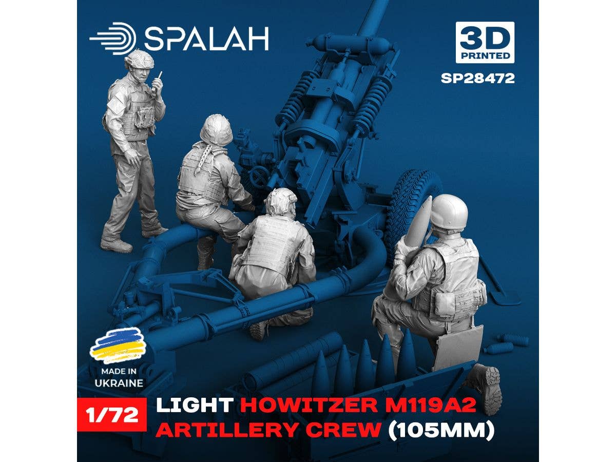 Set of figures Artillery crew of howitzer M119A2