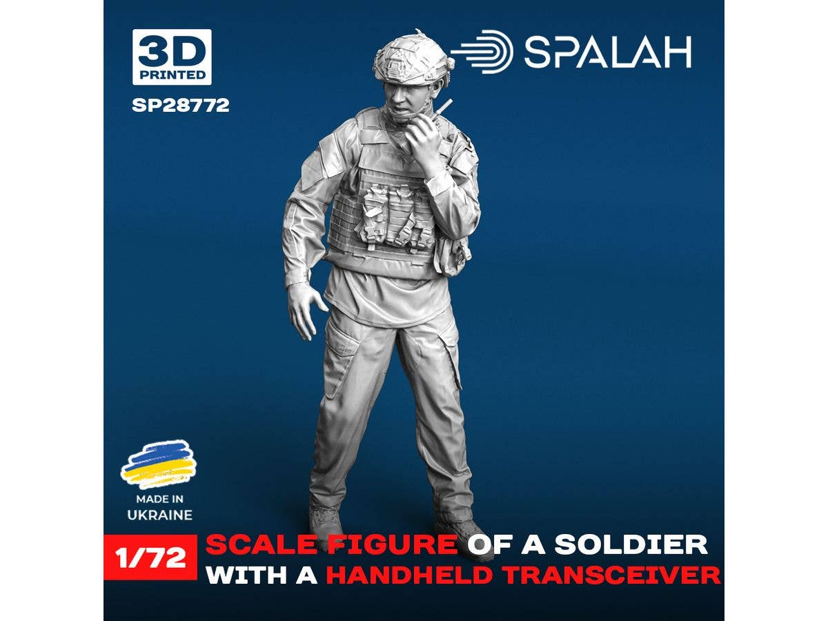Figure Soldier with handheld transceiver