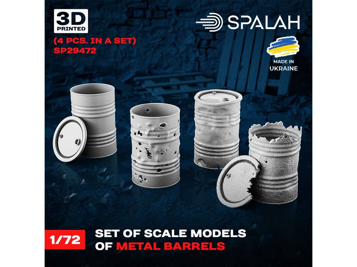 Set of scale models Metal barrels, (4  pcs.)