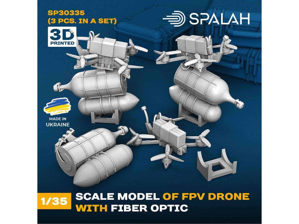 Set of scale models ''FPV drone with fiber optic'', (3 pcs.)