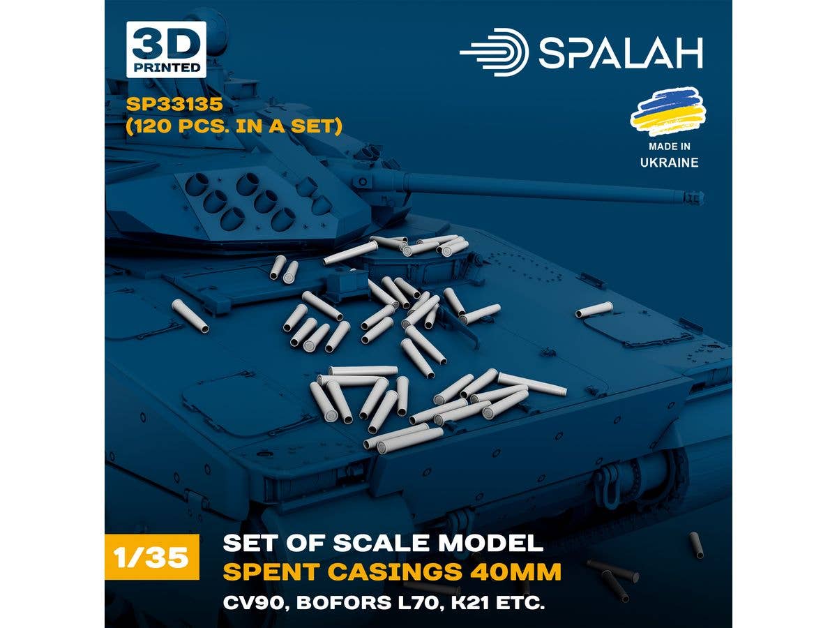 Set of scale model ''Spent casings 40mm (CV90, BOFORS L70, K21)'', (120 pcs.)