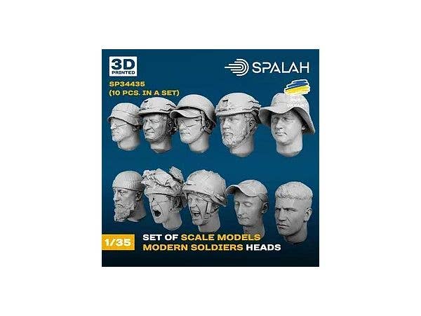 Set of scale models Modern soldiers heads, (10 pcs.).
