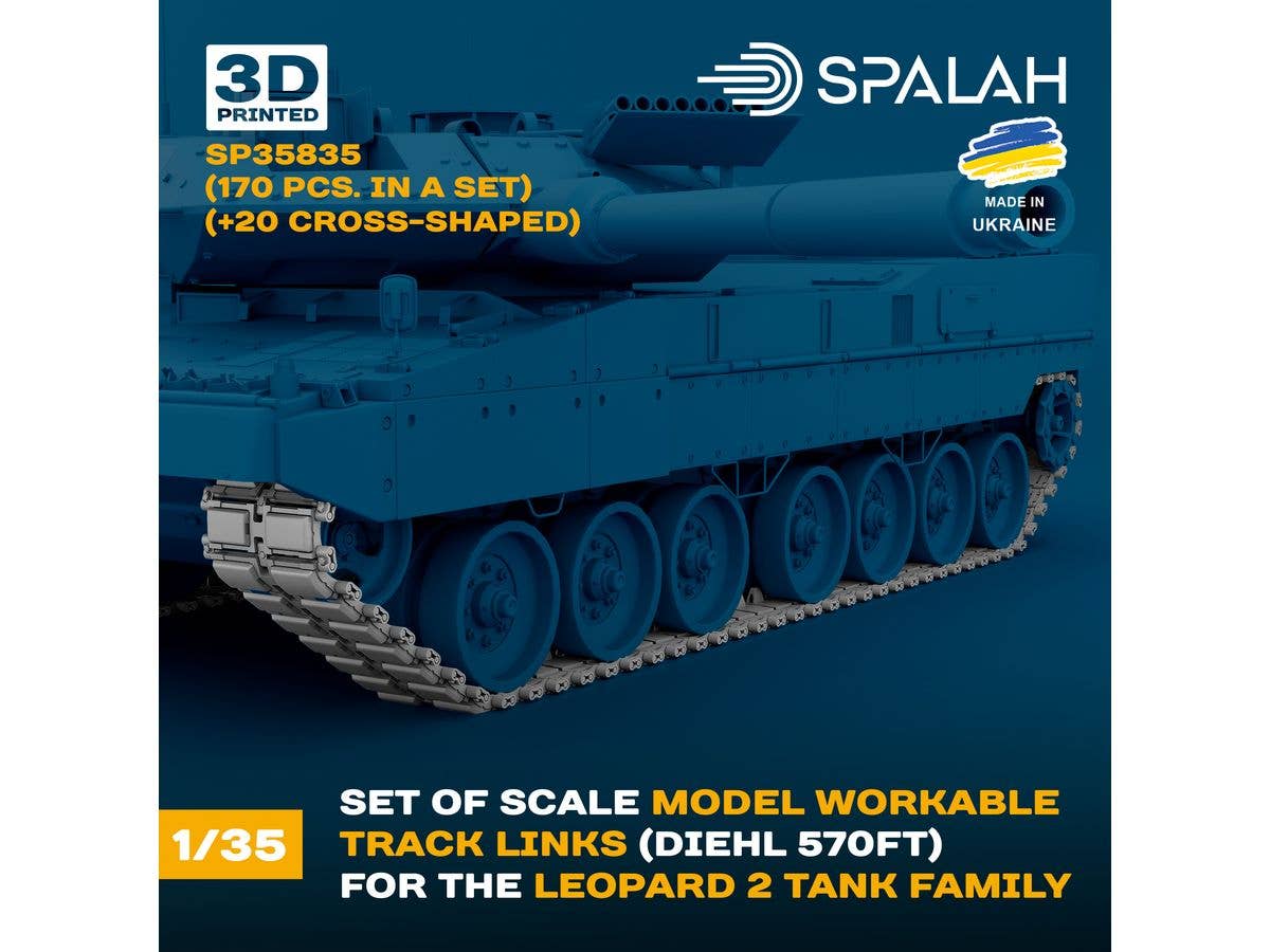 Leopard 2 tank family workable Diehl 570FT track link set (170 + 20pc)