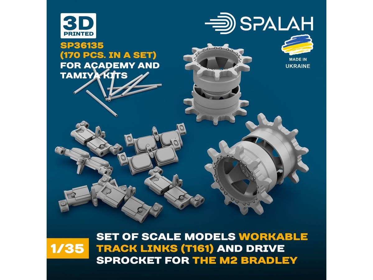 M2 Bradley workable T161 track links w/ drive sprocket for Academy and Tamiya kits (170pc)