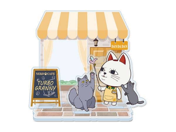 Tv Anime Dandadan: Puchichoco Mini Acrylic Diorama Turbo Granny (Lucky Cat) Cat Cafe