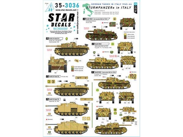 Sturmpanzers in Italy. German tanks in Italy 1943-44. StuG III Ausf G, StuG M42 Semovente M42 da 75/18 and 75/34.