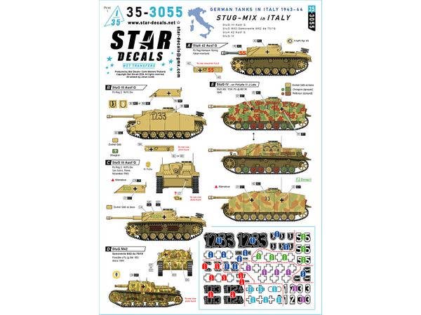 StuG-mix in Italy. StuG III Ausf G, StuG 42 Samovente M42, StuH 42 Ausf G and StuG IV.