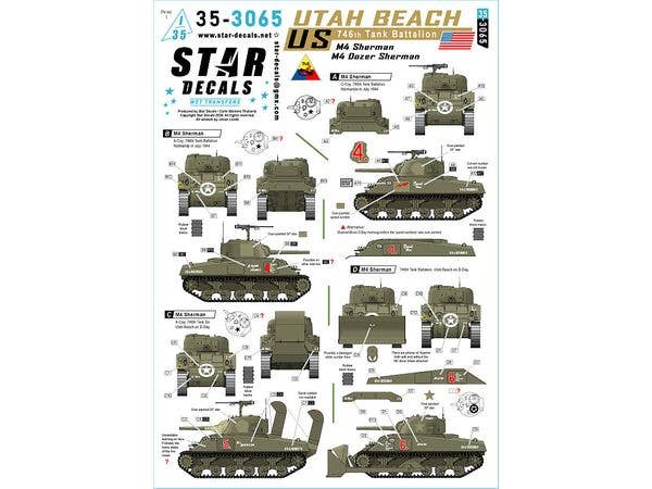 US?746th Tank Bn - Utah-Beach. M4 Sherman and M4 Sherman Dozer Tank.