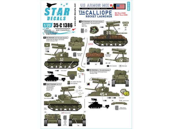 WWII US T34 Calliope Rocket Launcher M4 / M4A3 Sherman Tank Mounted Type