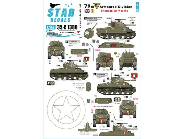 WWII British 79th Armored Division Sherman Mk.V (1944)