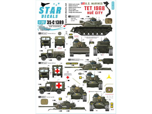 Current Use Tet Offensive / Battle of Hue USMC Fighting Vehicles of the Vietnam War M48 Tank / M67 Flamethrower Tank / M37 Truck / M43 Ambulance (1968)