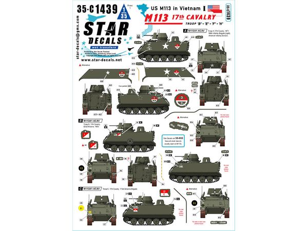 US M113 in Vietnam # 1. M113A1 ACAV. 17th Cavalry. Troop B, E, F and H.