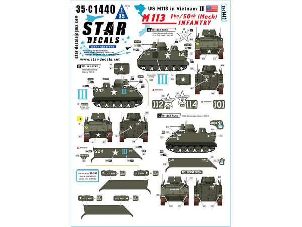 US M113 in Vietnam # 2. M113A1 ACAV. 1 Bn / 50th (Mech) Infantry.