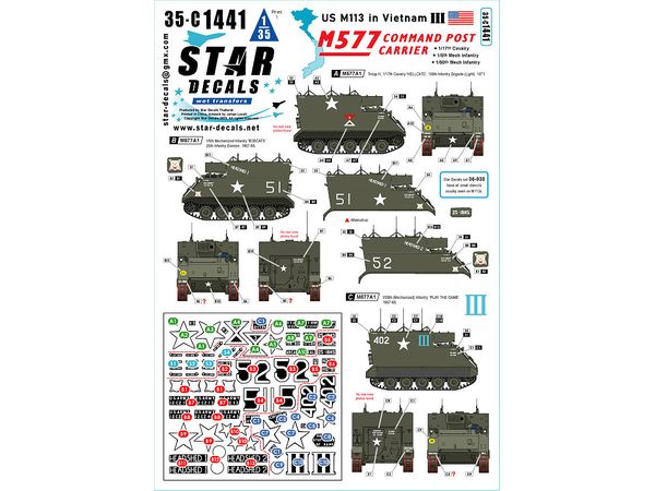 US M113 in Vietnam # 3. M577A1 Command Post Carrier. 1/17th Cavalry, 1/5th Mech Infantry, 1/50th Mech Infantry.