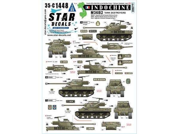 Indochine # 10. French M36B2 Tank Destroyers. R.B.C.E.O. , R.B.F.M. and R.I.C.M.