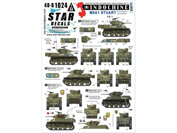 Indochine # 1. French M5A1 Stuart Early and late turrets.
