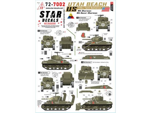 US?746th Tank Bn - Utah-Beach. M4 Sherman and M4 Sherman Dozer Tank.