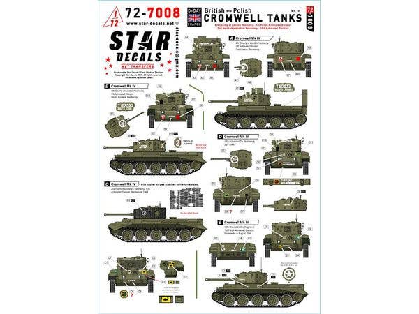 British & Polish Cromwell Tanks. 1st Polish Arm. Div, 4th CLY, 2nd Northamptonshire Yeomanry, 11th Arm.Div.