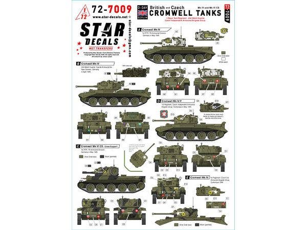 British & Czech Cromwell Tanks. 1 RTR, 2nd Welsh Guards, Czech Independent Armoured Brigade Group.