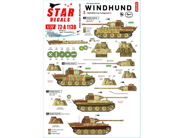 WWII German Windhund Unit #2 24th Tank Regiment's Panther Tank A/G
