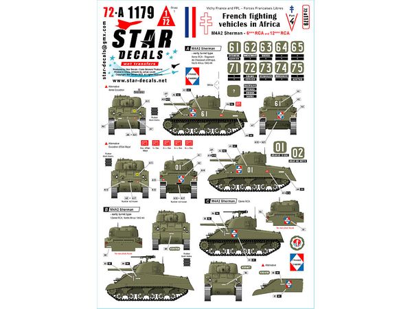 French M4A2 Sherman. French fighting vehicles in Africa # 4. 6eme RCA, 12eme RCA in 1943-44.