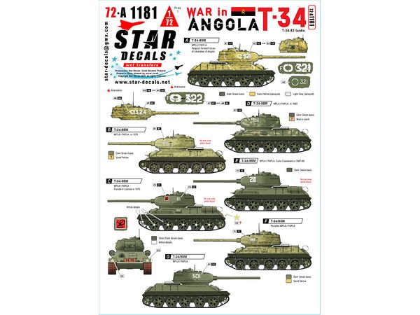 War in Angola # 1. T-34-85 tanks. MPLA/FAPLA in 1970-80s.