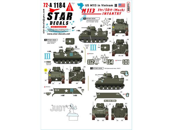 US M113 in Vietnam # 2. M113A1 ACAV. 1 Bn / 50th (Mech) Infantry.