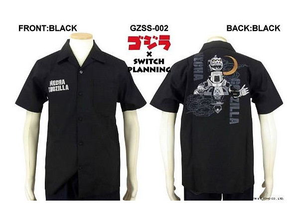 TEN STRIKE Godzilla Switch Collaboration Mecha Godzilla Embroidered Short-sleeved Shirt Black S