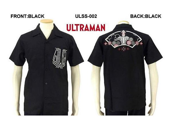 TEN STRIKE Ultraman Switch Collaboration Dada & Japanese Pattern Embroidered Short-sleeved Shirt Black L
