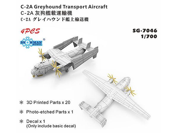 US C-2A Greyhound Carrier Transport Aircraft 4 Aircraft 3D Printed