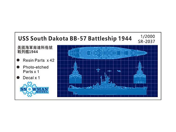 US BB-57 Dreadnought Battleship South Dakota 1944