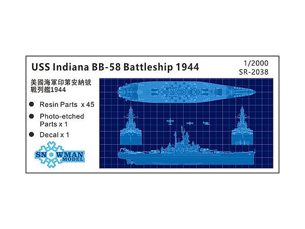 US BB-58 Dreadnought Battleship Indiana 1944